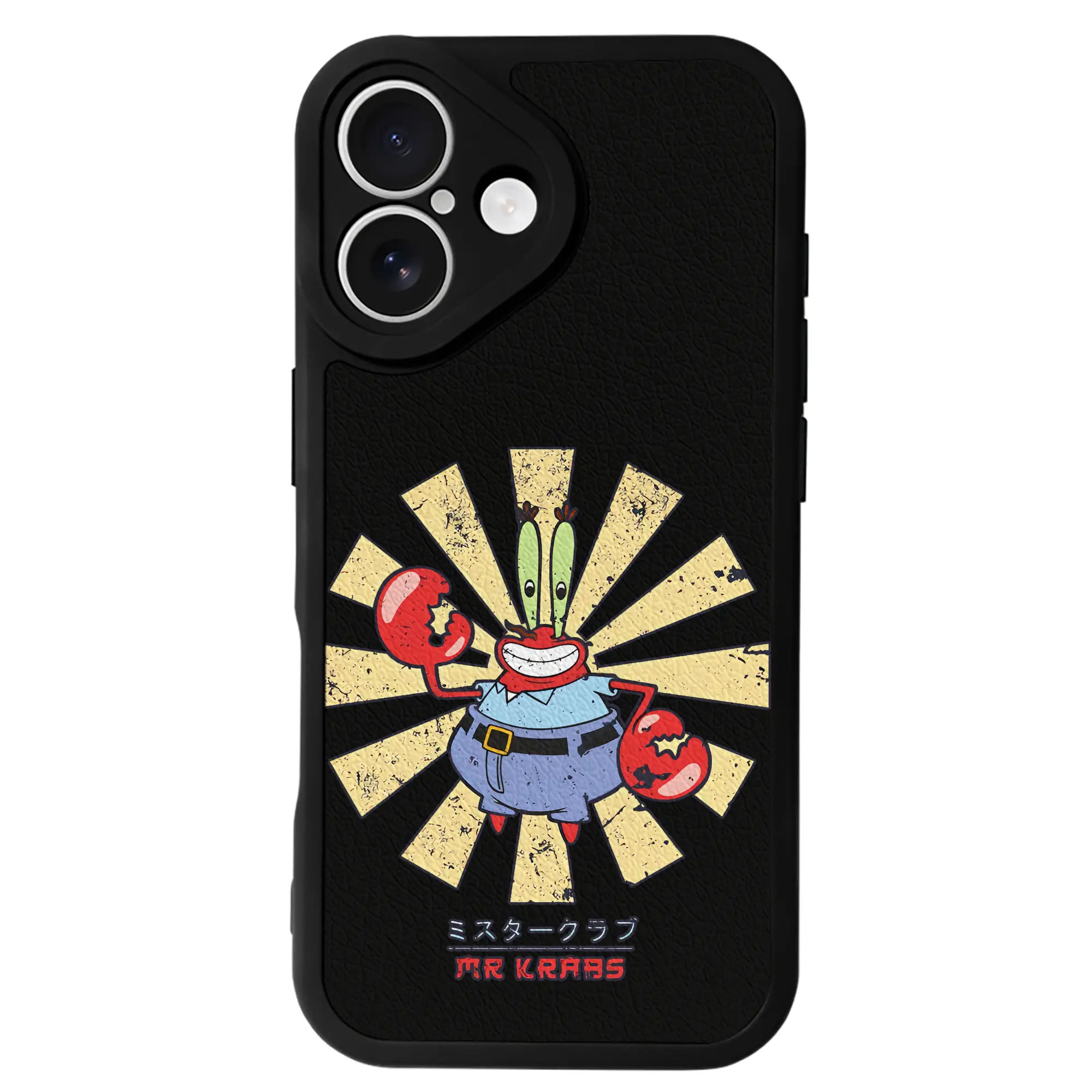 スポンジボブ グッズ ミスター・クラブ - IPhone 16シリーズ対応 ・ シリコンスマホケース ・ レザー調 ・ 高精度フィット ・ 耐衝撃 ・ ワイヤレス充電対応 ・ 精密カット